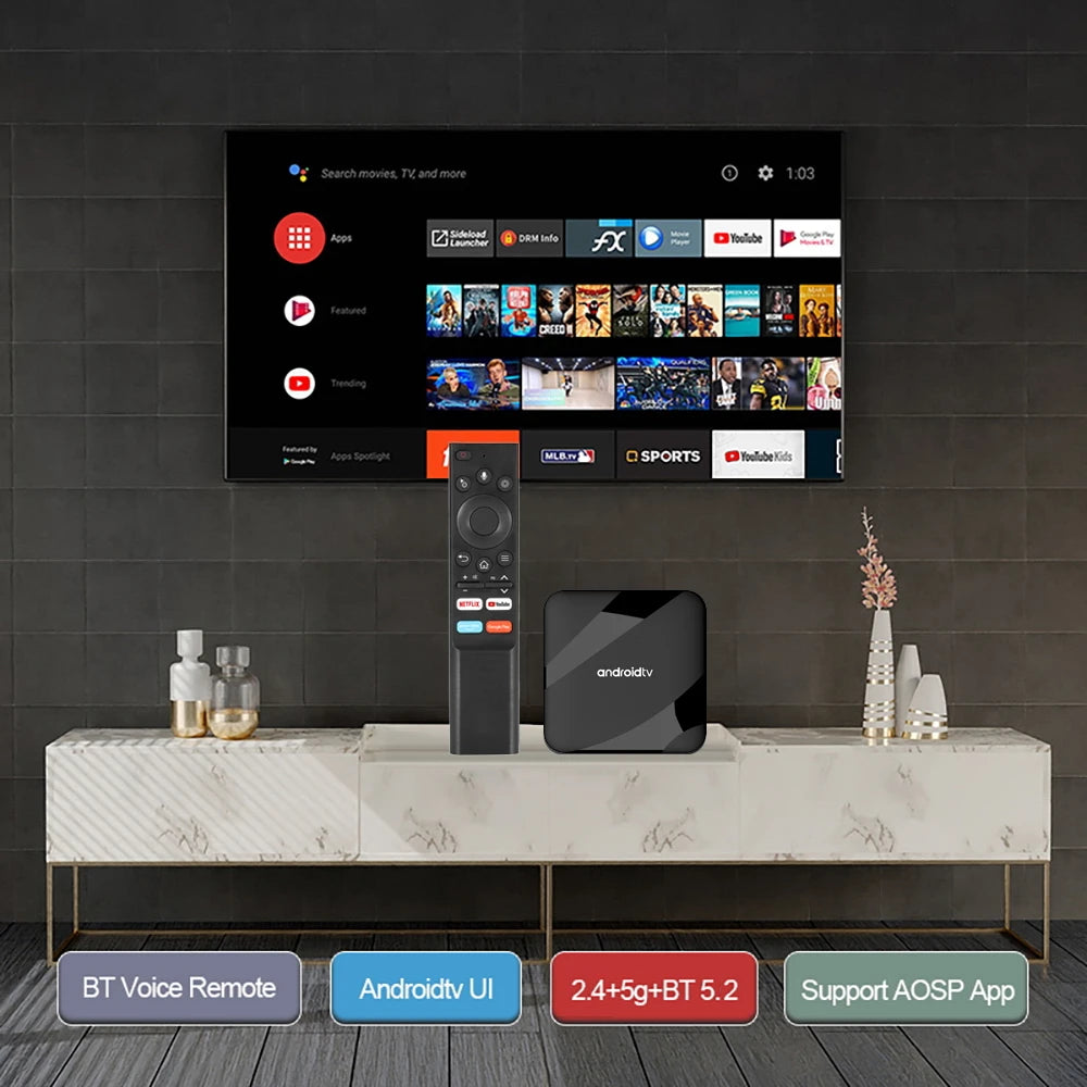Android 14 8K 4K Smart TV Box, Dual WiFi, Bluetooth 5.2